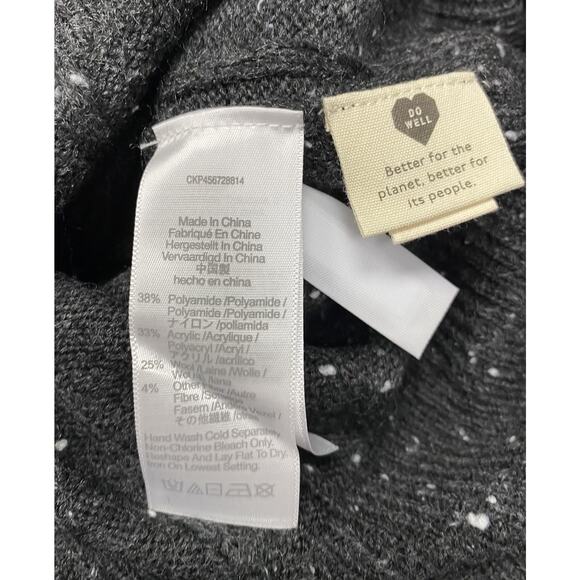 Madewell NWT Wool Blend Speckled Henley Sweater Black Sz S $89.50 Retail - Picture 4 of 6